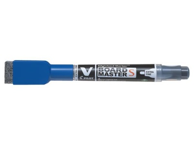 Táblamarker, törlőkupakkal, 1,3 mm, EF, kúpos, PILOT "V-Board Master S", kék